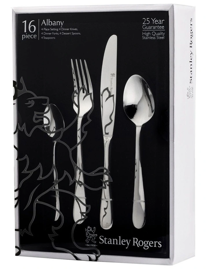 Albany Cutlery Set 16 Piece in Silver