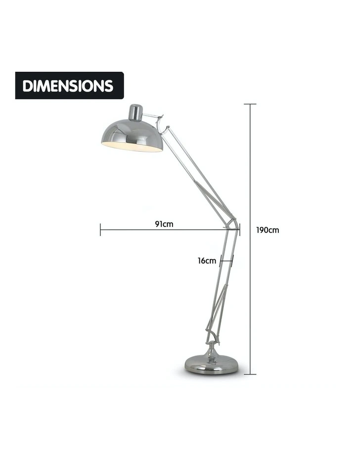 Architect Spot Lamp With Adjustable Height Metal Half Globe Silver Reading Light