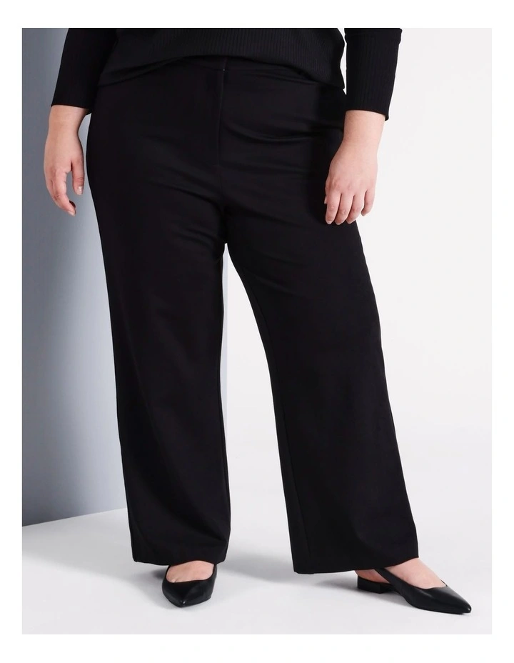Relaxed Ponte Pants in Black