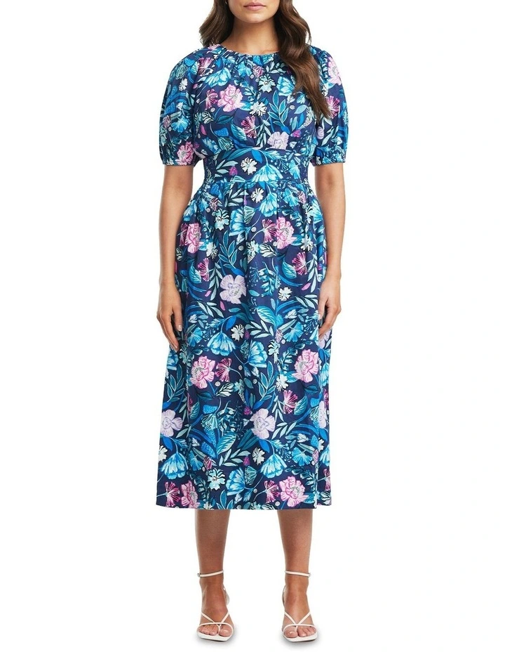 Tropicana Dress in Turquoise/Pink