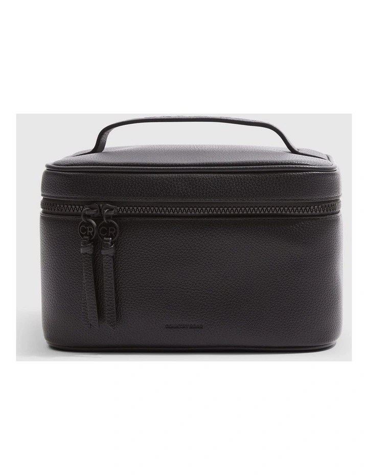 Branded Detail Cosmetic Bag in Black