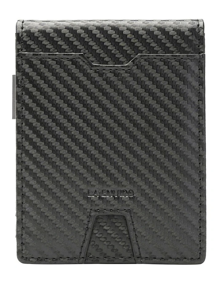 Yamba Minimalist Slim Bifold Front Pocket Vegan Leather Wallet in Black