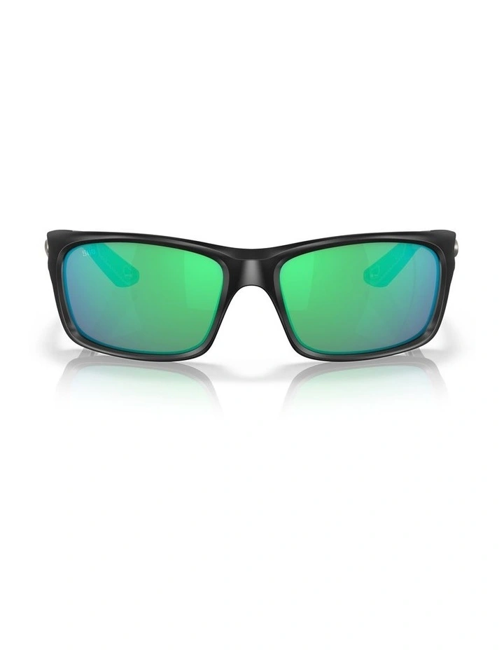 Jose Pro Green Polarised Sunglasses in Matte Black