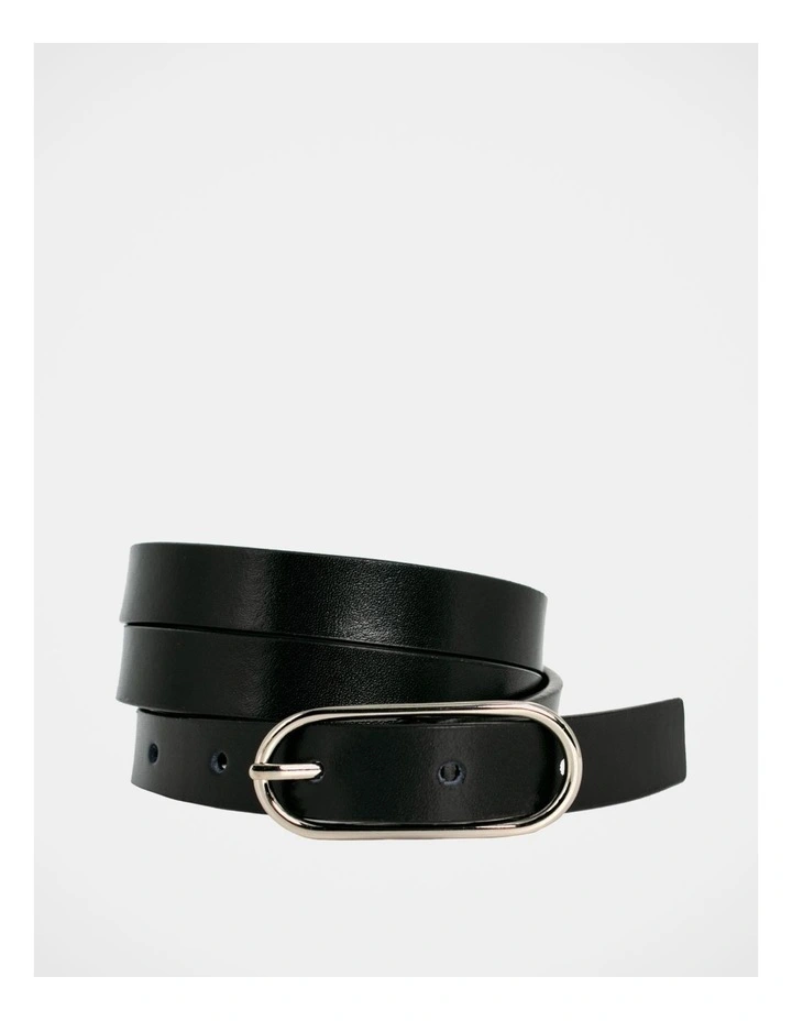 Willow Leather Belt in Black