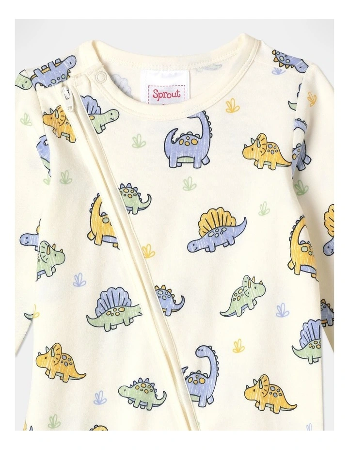 Essential Dino Coverall in Cream
