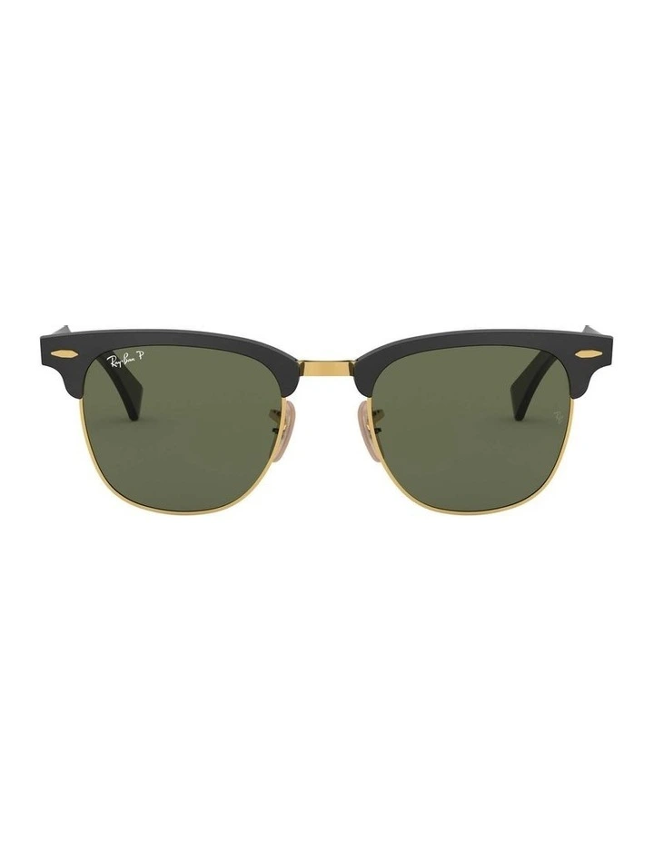 Clubmaster Aluminum Black RB3507 Polarised Sunglasses