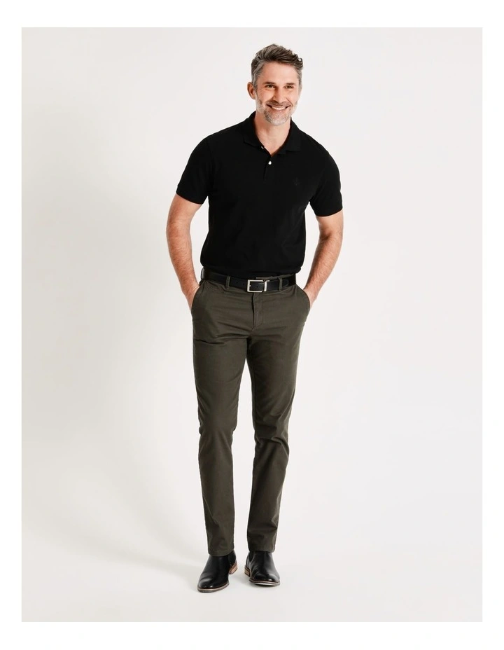 Breckland Stretch Textured Chino Pant in Olive