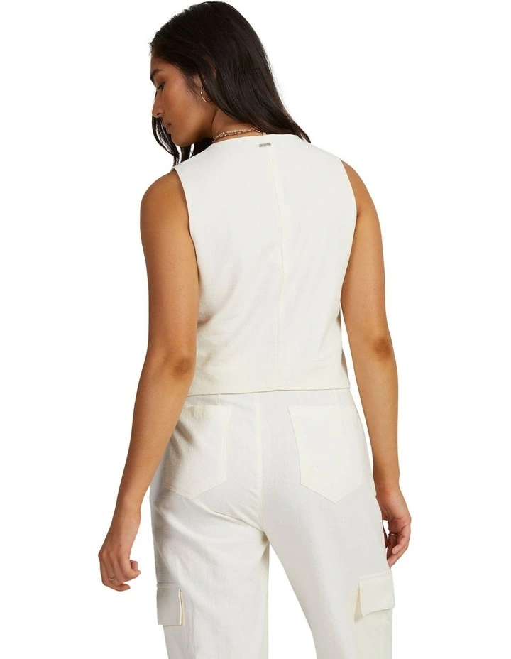 Beats Linen Waistcoat Vest in Natural