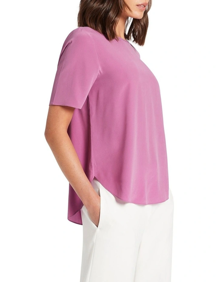 Malene Silk Tee in Violet