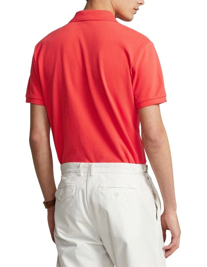 Custom Slim Fit Mesh Polo Shirt in Red