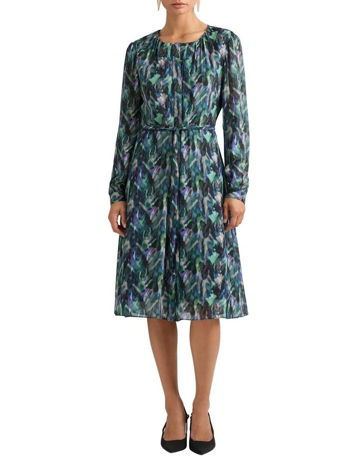 Tallula Midi Dress in Deep Sea Multi