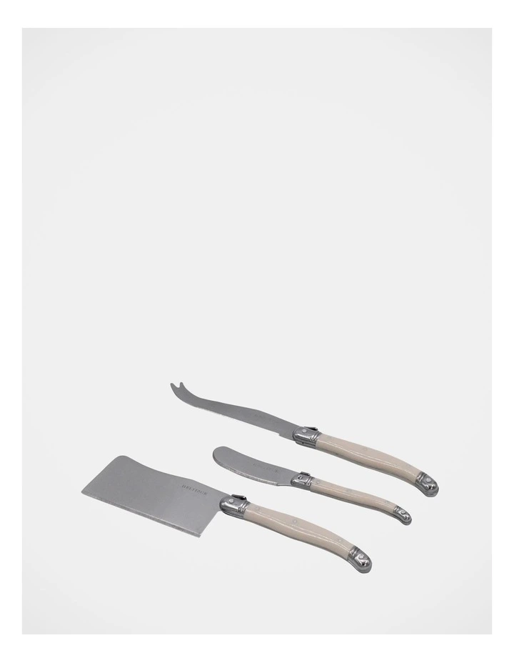 Laguiole Sophistique Cheese Knife Set 3 Piece in Ivory