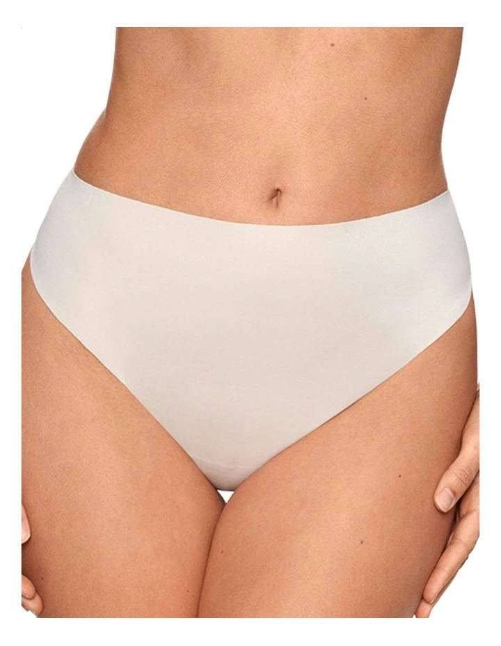 Wonderful Edge High Waist Light Shaping Thong in Warm Beige