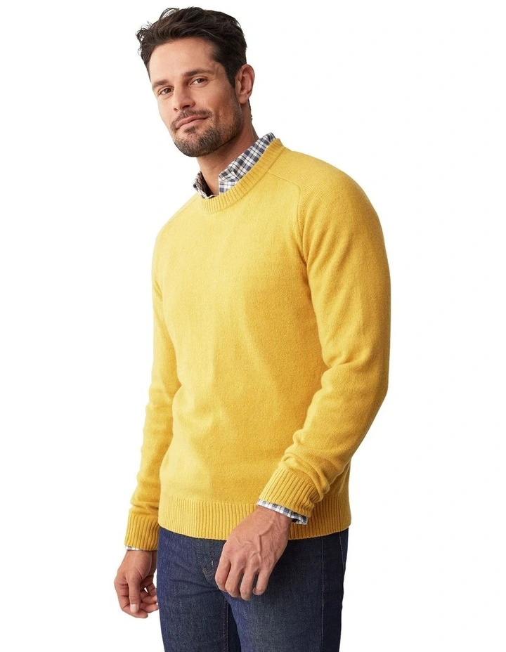 Lambswool Crew Neck Knit in Yellow