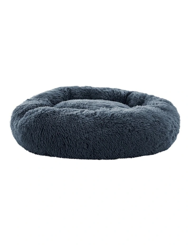 Calming Plush Pet Bed Large 90cm in Dark Grey