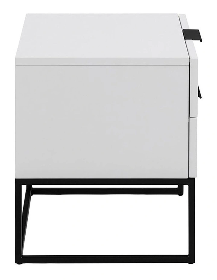 Svana Bedside Table 40cm in White/Black