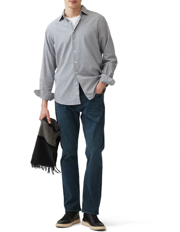 Lockington Long Sleeve Sports Fit Shirt in Smoke