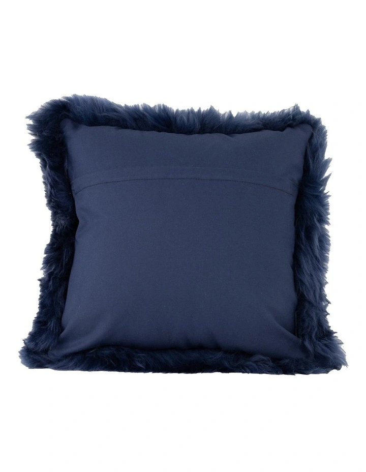 New Zealand Sheepskin Cushion Cover in Navy