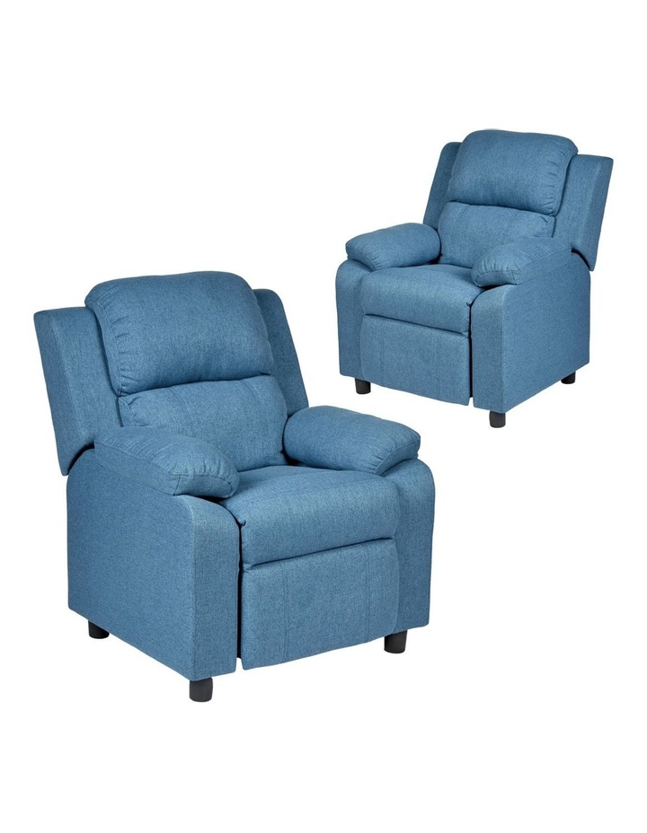 Erika Adult Recliner Sofa Chair Set of 2 in Navy Blue
