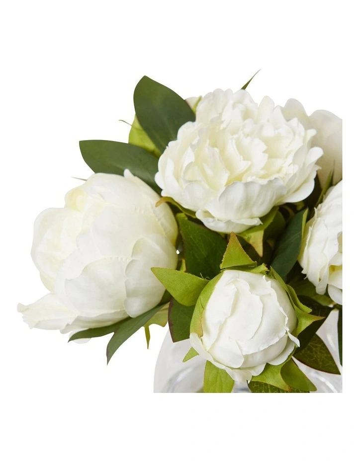 Peony Arrangement Allira Vase in White
