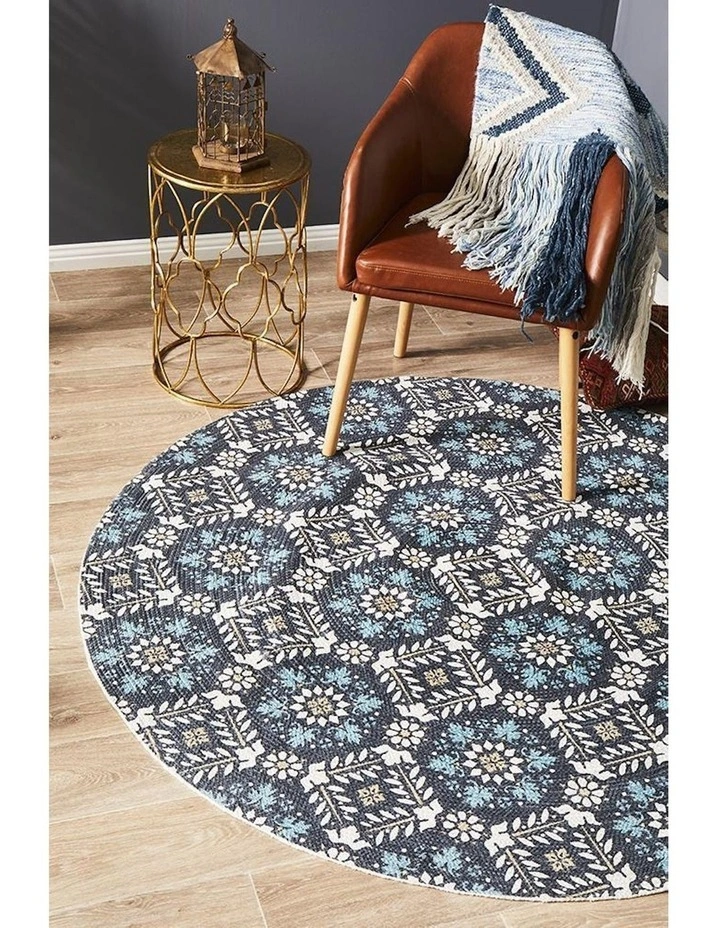 Lunar Printed Rug 419 in Blue