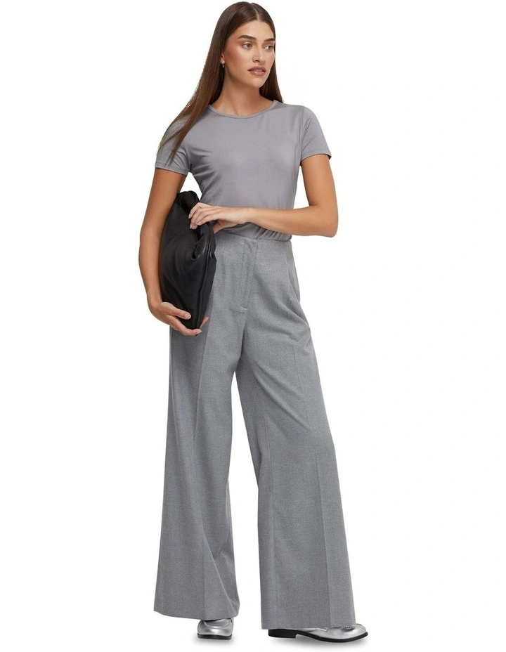 Imogen Crew Neck Jersey T-Shirt in Silver