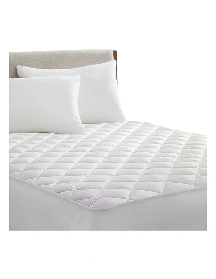 King Size Fully Fitted Waterproof Microfiber Mattress Protector in White