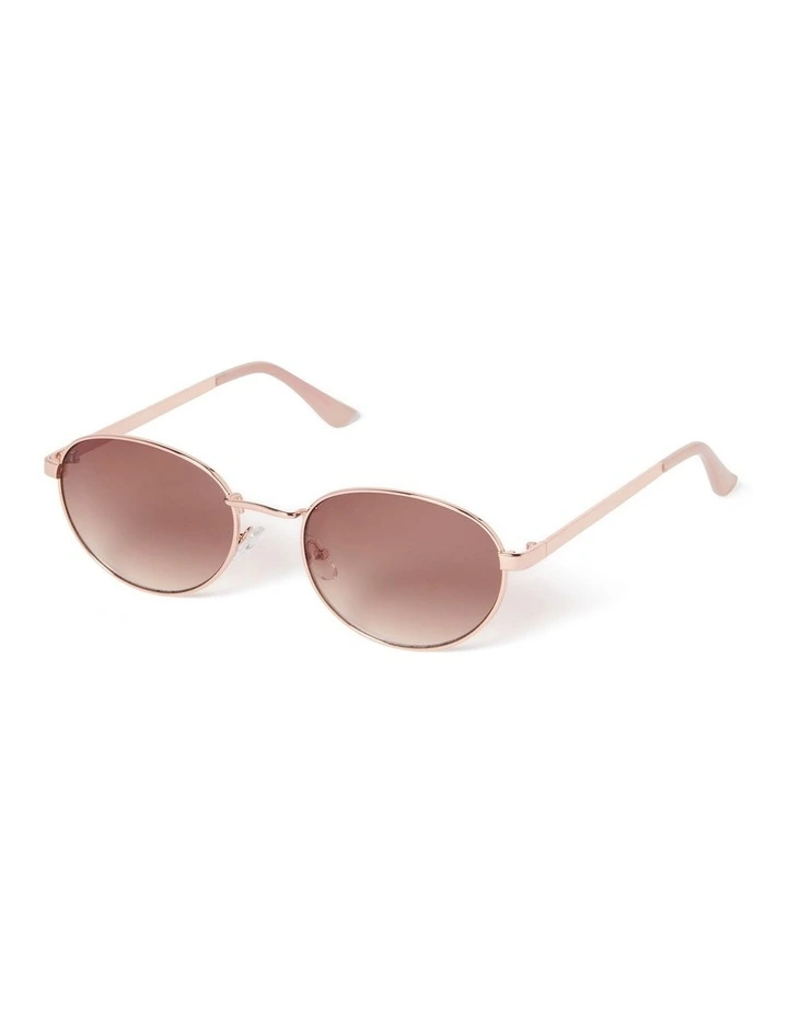 April Round Metal Frame Sunglasses in Rose Gold