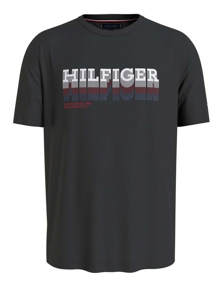 Big & Tall Fade Hilfiger Tee in Black