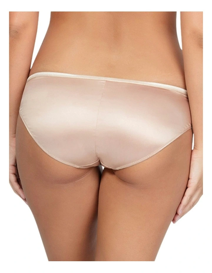 Charlotte Low-Rise Satin Bikini Brief in True Nude