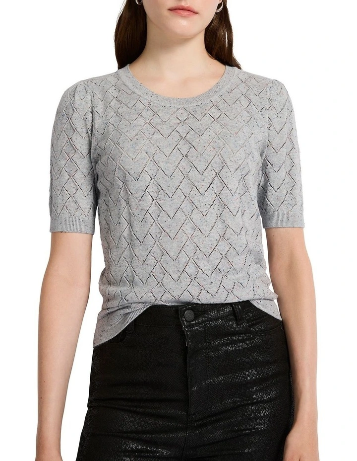 Eden Cotton Speckle Knit in Grey