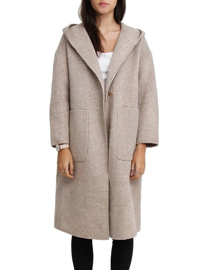 Walk This Way Wool Blend Beige Oversized Coat