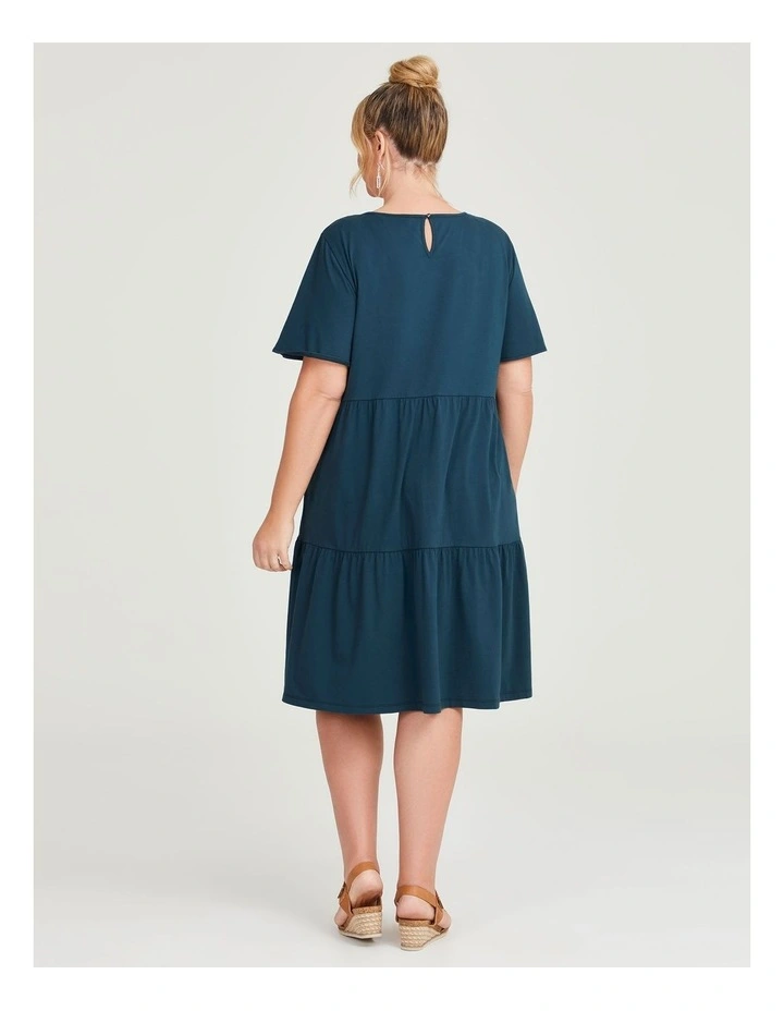 Cotton Floaty Sleeve Dress in Rainforest