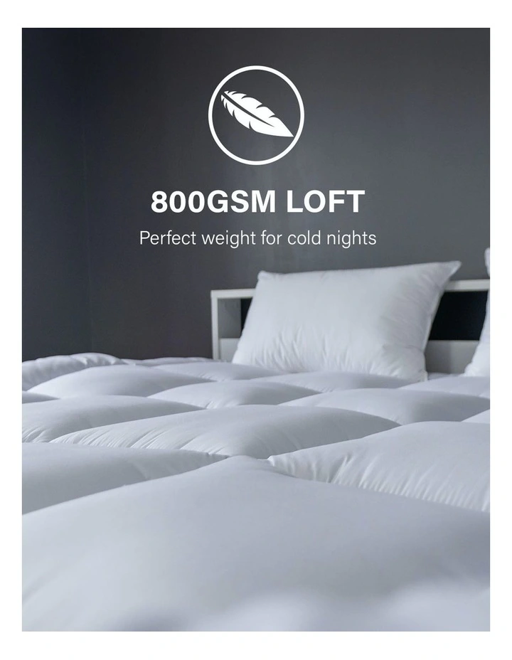 800GSM Silk Blend Quilt Ultra Warm Duvet in White
