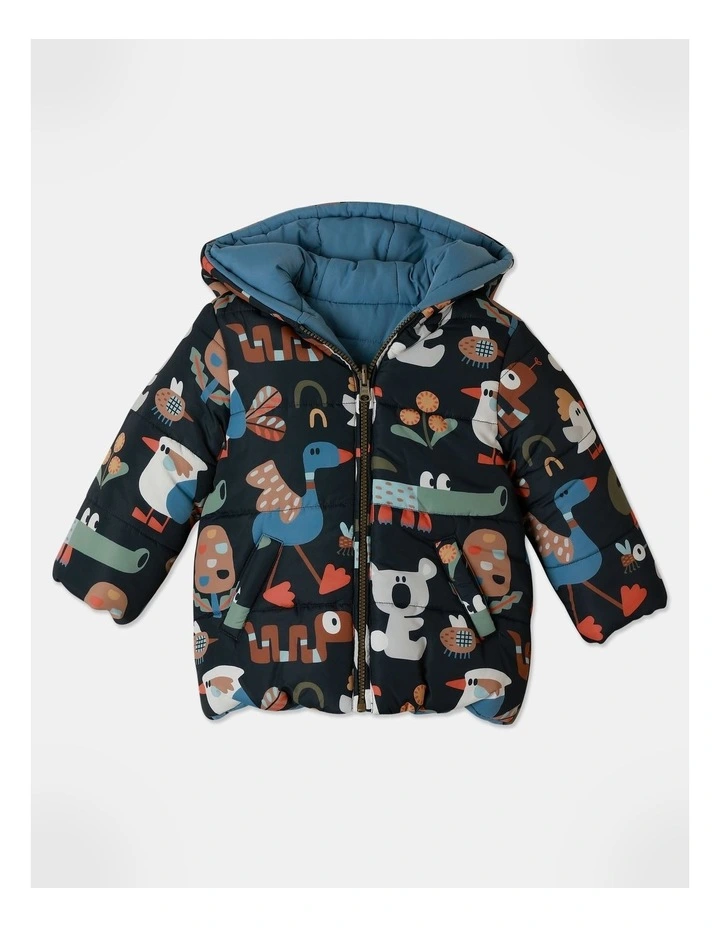 Rex Puffer Jacket in Navy