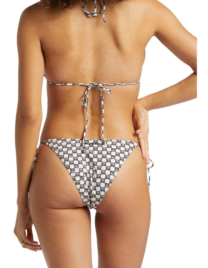 Cast A Spell Tie Side Hike Bikini Bottom in Black Pebble