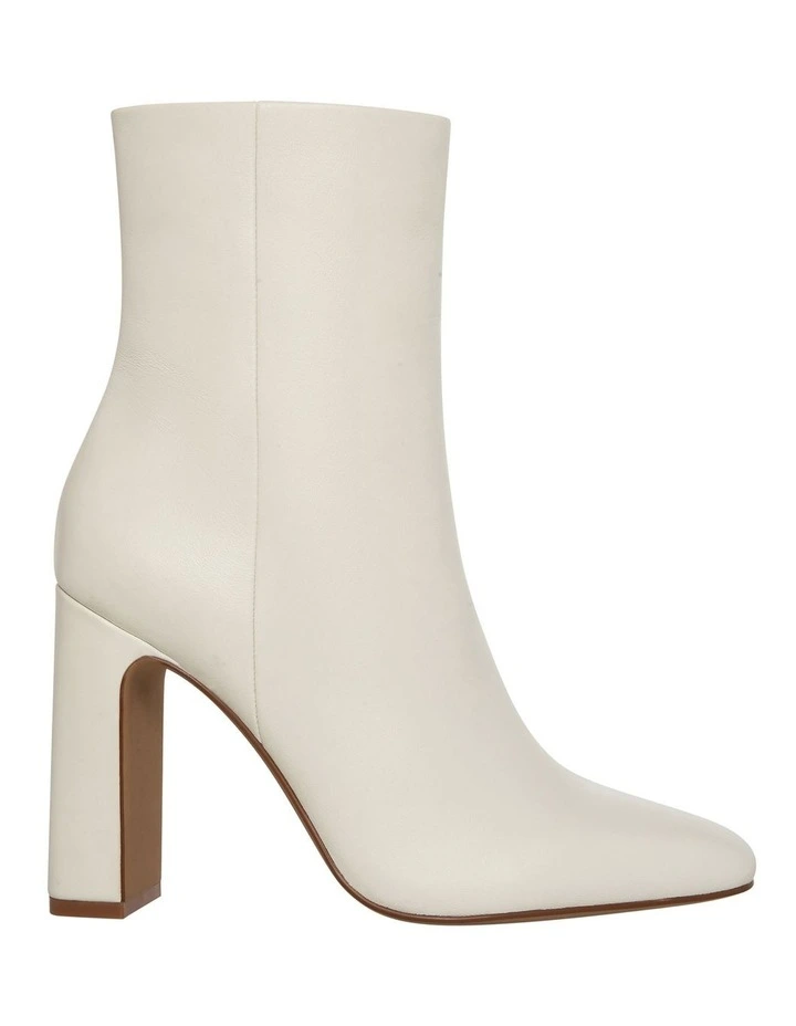 Allison Heeled Booties in Bone Leather