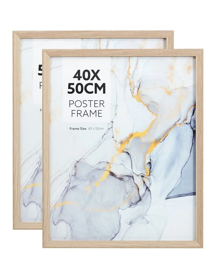 Poster Photo Frames 40x50cm Set of 2 in Oak