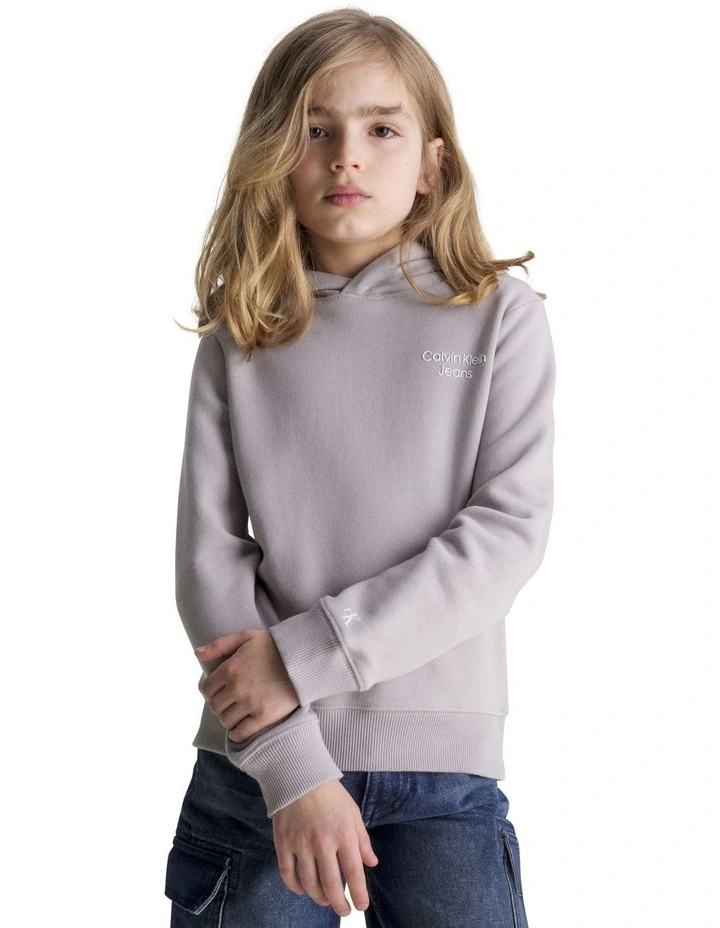 Stack Logo Hoodie in Grey