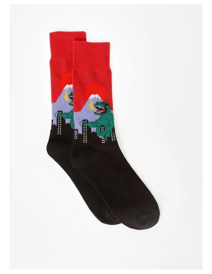 Godzilla Socks in Black