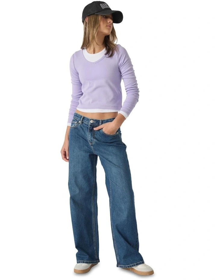 Scoop Long Sleeve Tee in Lilac