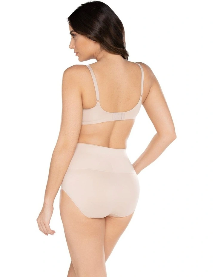 Comfy Curves Waistline Firm Control Brief in Warm Beige