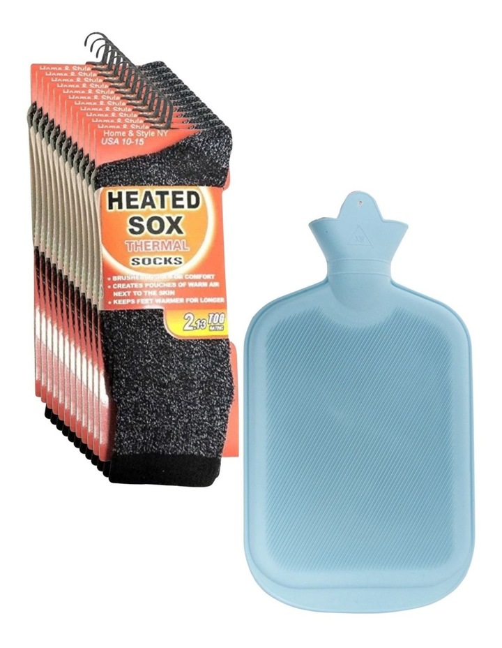 Thermal Socks with Hot Water Bottle 12 Pairs in Assorted Colours