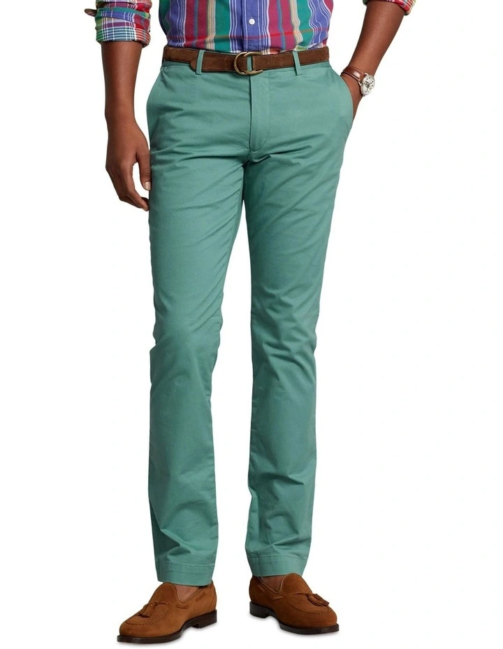 Stretch Slim Fit Chino Pant in Green