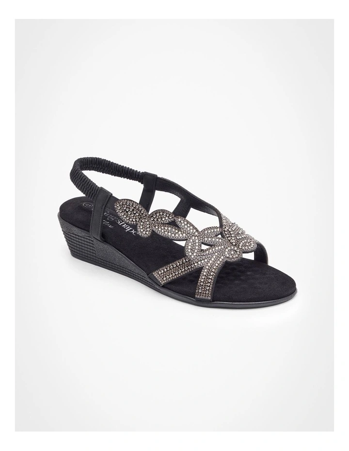 Wedge Sandal in Black