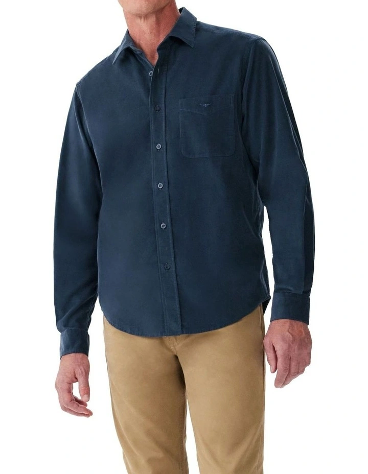 Corderoy Long Sleeve Shirt in Blue