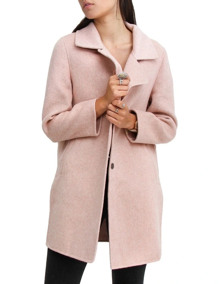 Ex-Boyfriend Blush Wool Blend Oversized Jacket