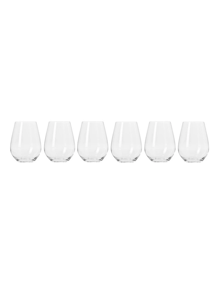 Harmony 6 Piece 400ml Stemless Wine Glass Gift Boxed in Clear