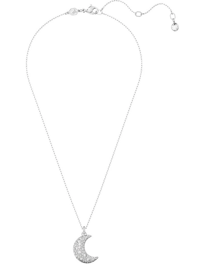 Luna Pendant Moon Rhodium Plated in White