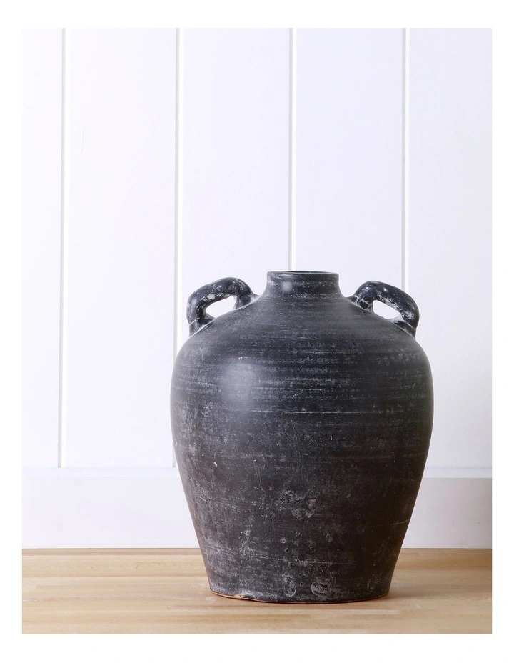 Dorset Terracotta Vessel in Black 32cm